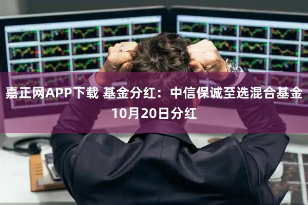 嘉正网APP下载 基金分红：中信保诚至选混合基金10月20日分红