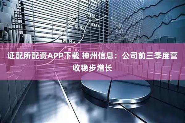 证配所配资APP下载 神州信息：公司前三季度营收稳步增长