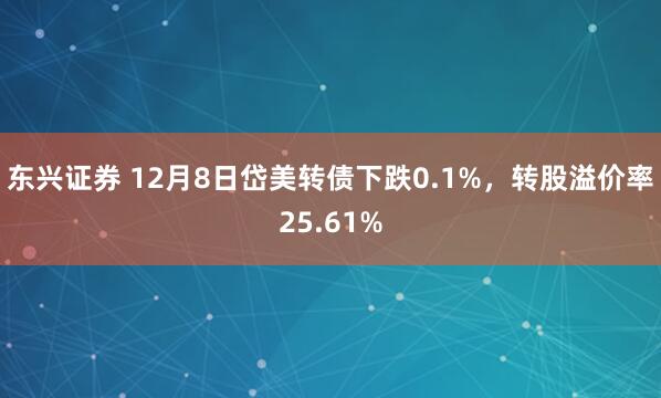 东兴证券 12月8日岱美转债下跌0.1%，转股溢价率25.61%